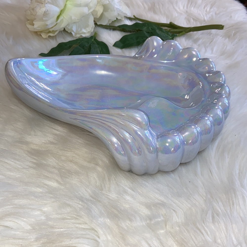 2/14/61 Unique JAB Iridescent Blue Shell Display Ceramic Tray - Picture 5 of 17